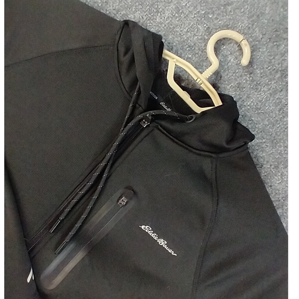 Eddie Bauer Motion FreeDry Full Zip Hoodie Mens Large Black‎ Performance Jacket